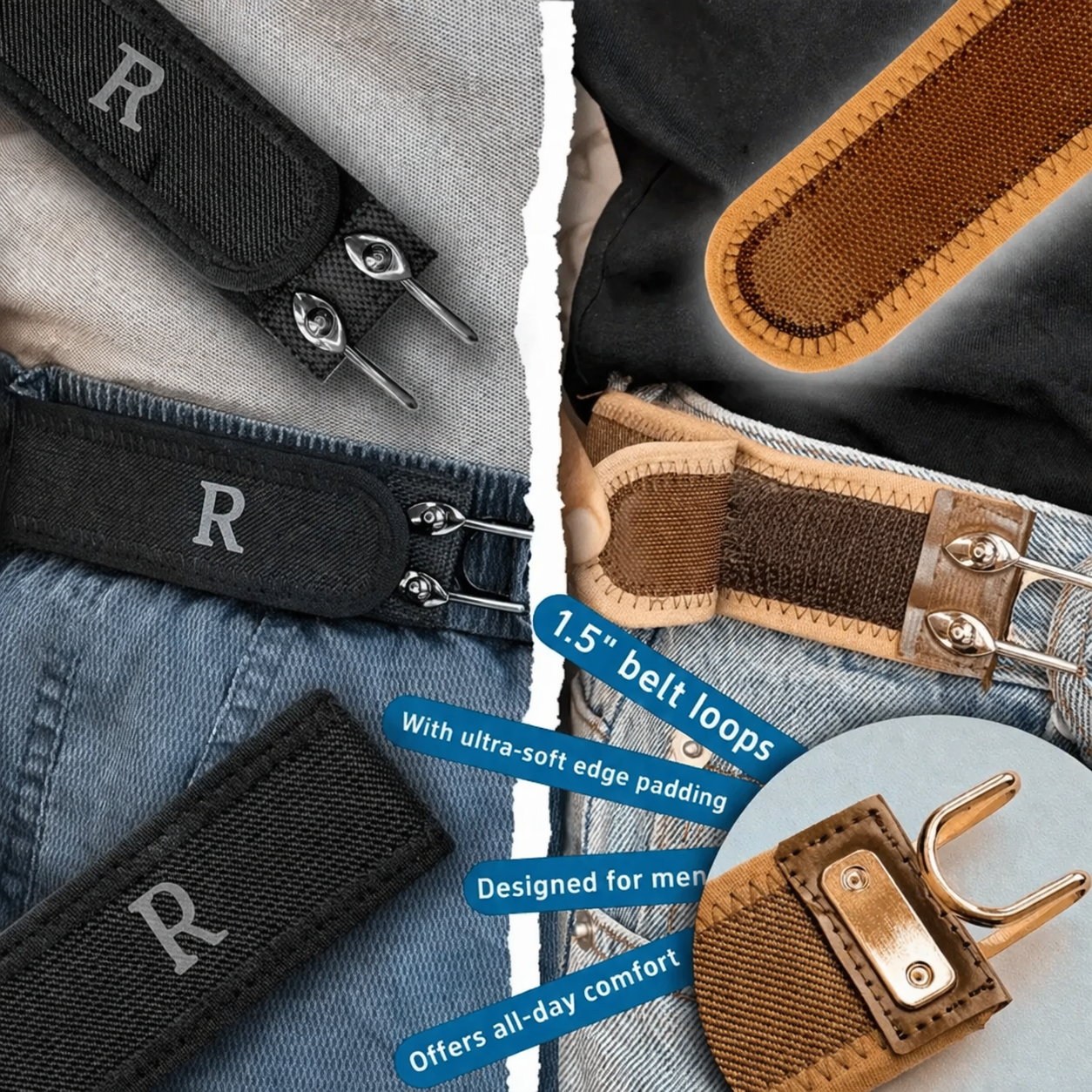 ⏰ 70%OFF ONLY TODAY!Metal Hook Tactical Elastic Belt No Buckle Invisible Design | Soft Adjustable Side Tactical Belt