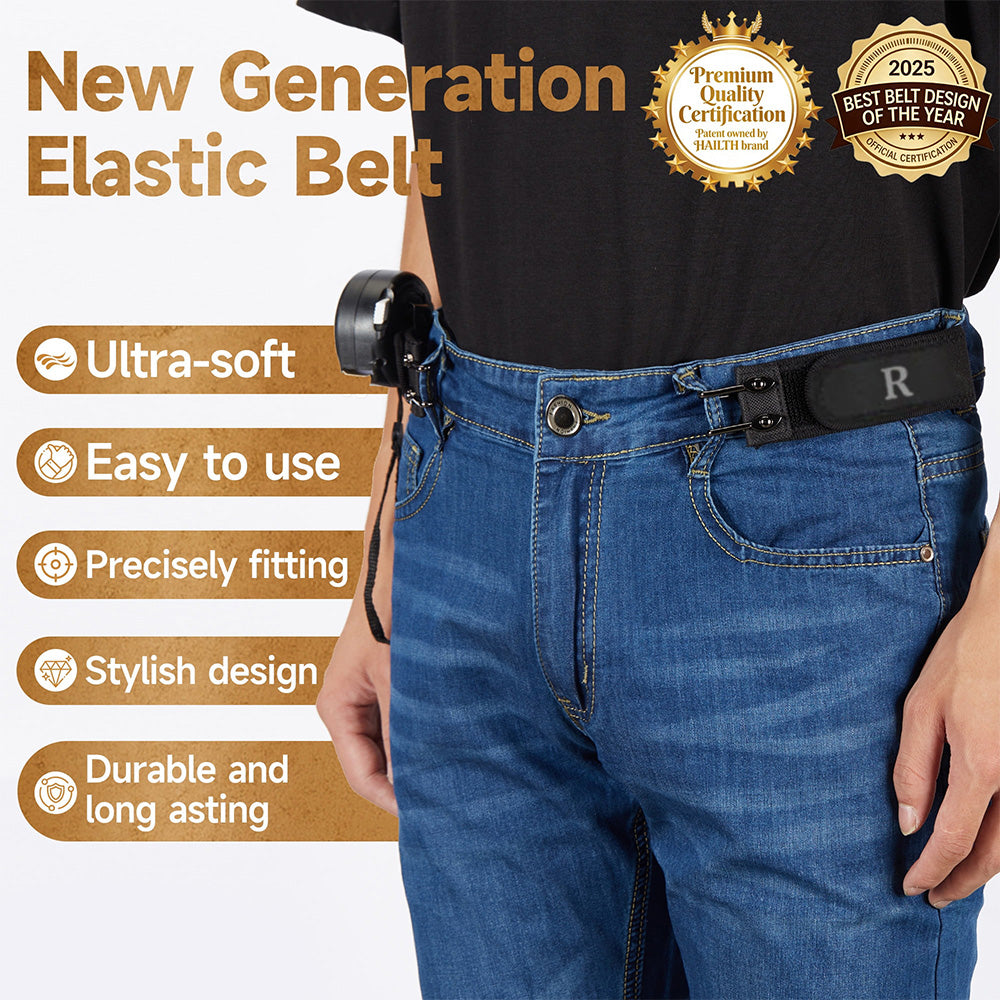 ⏰ 70%OFF ONLY TODAY!Metal Hook Tactical Elastic Belt No Buckle Invisible Design | Soft Adjustable Side Tactical Belt
