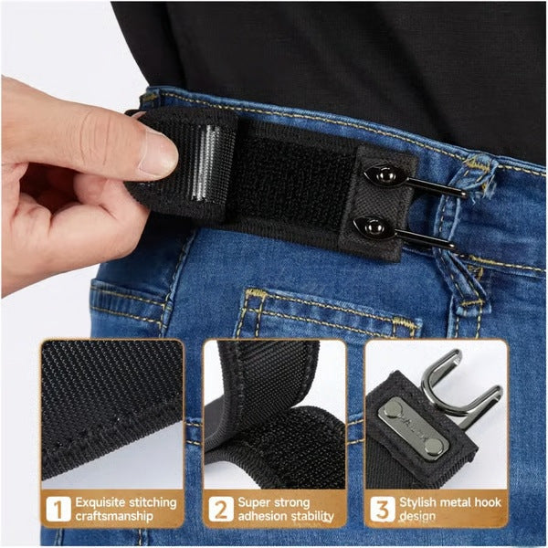 ⏰ 70%OFF ONLY TODAY!Metal Hook Tactical Elastic Belt No Buckle Invisible Design | Soft Adjustable Side Tactical Belt